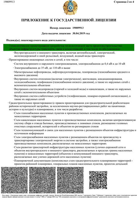 Приложение к лицензии стр1