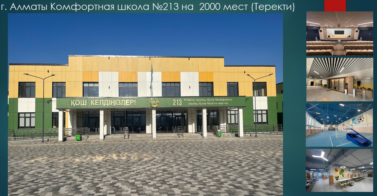 Комфортная школа №213 на 2000 мест, г. Алматы, Теректи